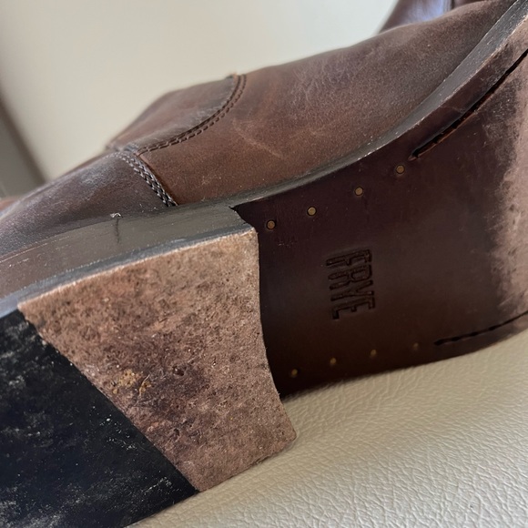 Frye Melissa Brown Leather  black Zip Ridding boots size 7 - Picture 12 of 15